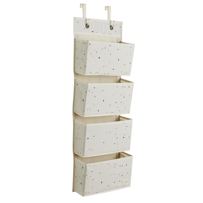 3 pousses - Organisateur de tissu recyclé au-dessus de la porte / crème Terrazzo