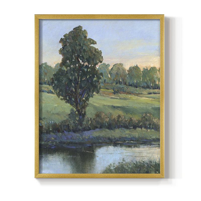 «Tree by the Riverbank II», reproduction encadrée - bois massif, H 20 po x l 16 po