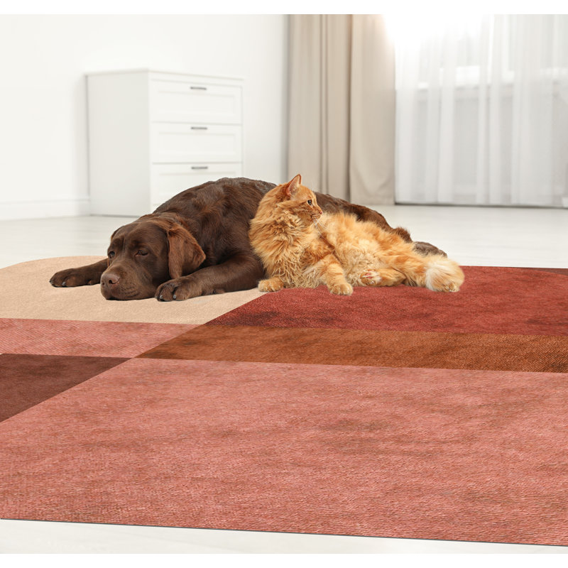 Hoglund Vinyl Machine Printed Area Rug, Rectangle 5'3" x 7'10.5"