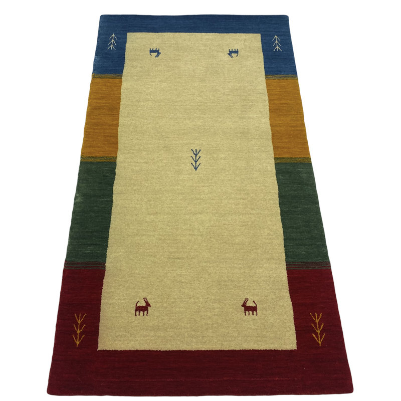 Boarder Hand Woven Beige Indoor Rug, Rectangle 90 x 160cm