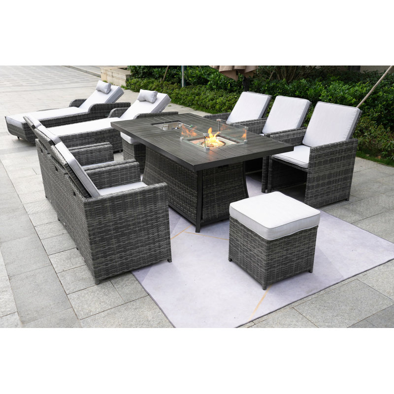 Aliaksey 10 - Person Patio Conversation Set with Cushions