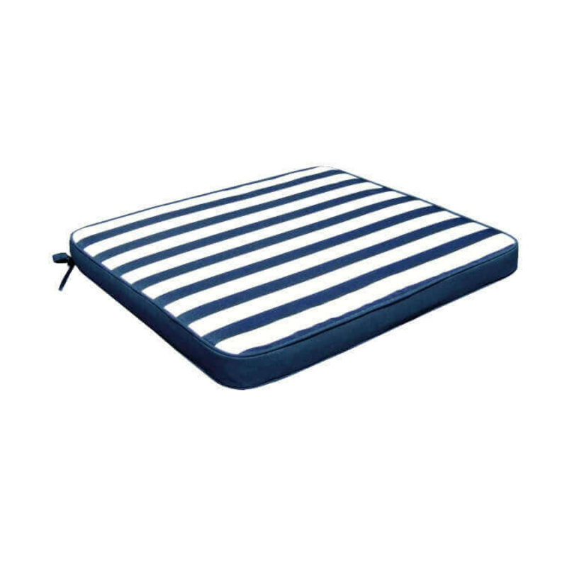 Seat Cushion, White/Blue
