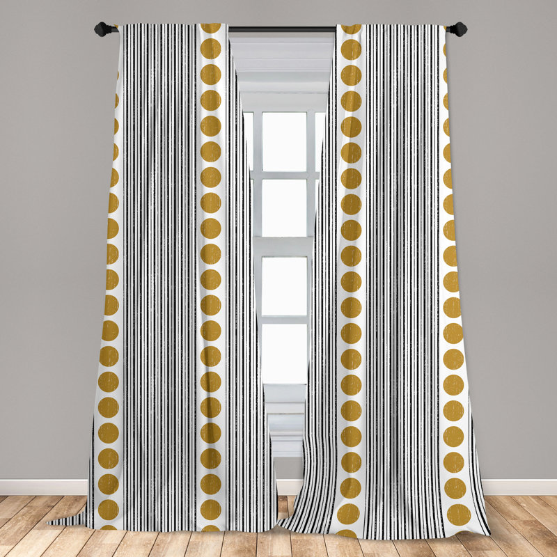 Striped Semi-Sheer Rod Pocket Curtain Panels, 56" x 63"