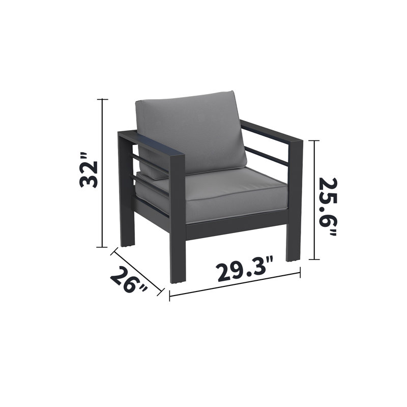 Fauteuil d'extérieur avec coussins (ensemble de 2)