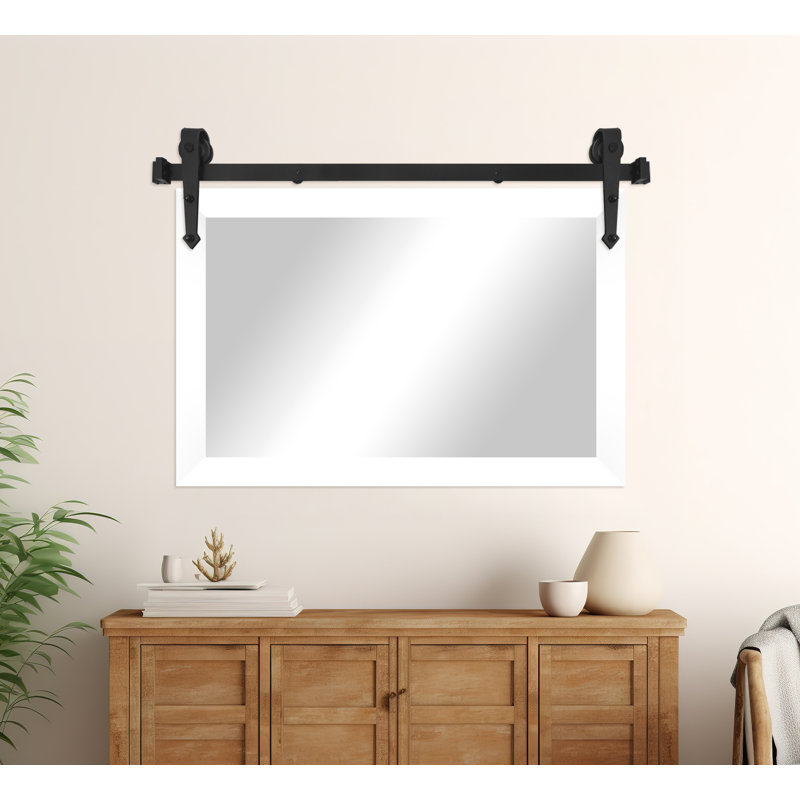 Conner Rea Flat Wall Mirror, Glossy White, 20" x 27"