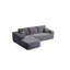 Canapé modulaire 104 po avec méridienne en forme de L et poches latérales, conception modulaire moderne, assise profonde, canapé rembourré pour le salon / chambre à coucher, sans assemblage requis (tissu moelleux), gris, orienté vers la gauche-1860403603-1860403612