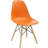 Plastic Dining Chair with Wooden Base-1386291252