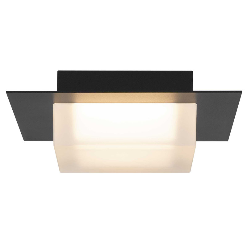 Plafonnier encastré à DEL intégré, Noir, H 2,75 po x l 8 po x P 8 po