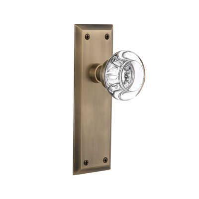 Plaque avec porte ronde en cristal transparent New York