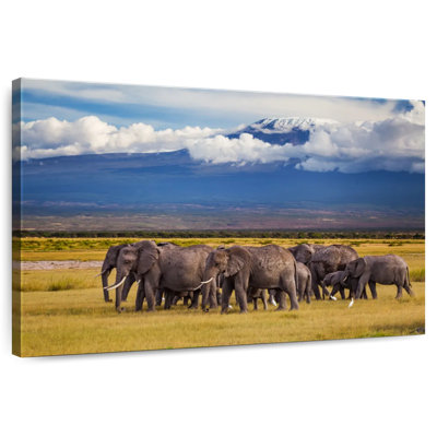 Elephants Near Mount Kilimanjaro