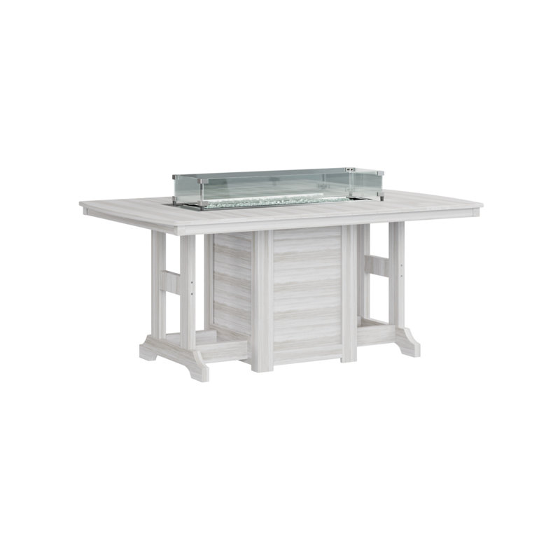 Table de bar avec foyer 72 po Berlin Gardens Garden Classic, H 39,5 po x l 44 po x P 72 po, Coquillage