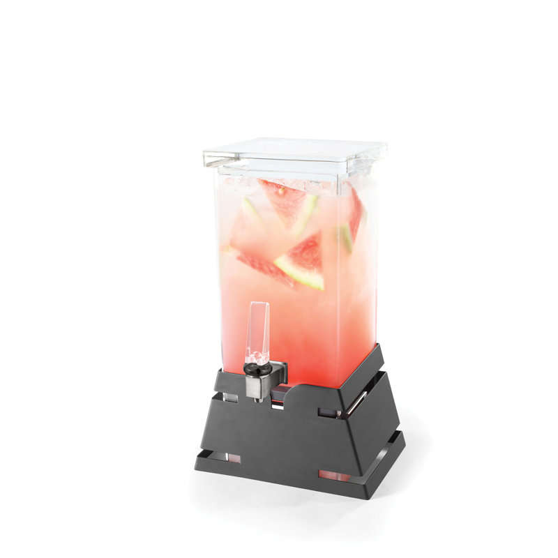 Carré 128 oz Distributeur de boissons, Noir, H 16,75 po x l 7,5 po x P 10,5 po