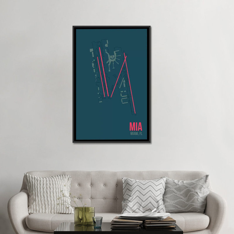 Impression sur toile, H 26 po x l 18 po x P 1,5 po, Toile avec cadre noir, Pas de tapis