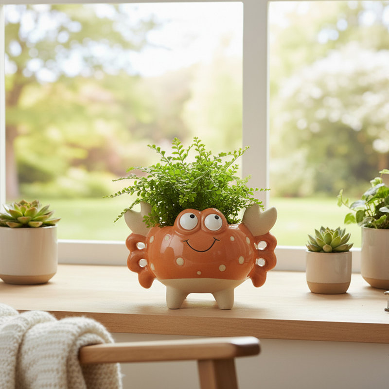 Ceramic Planter Crab - Set Of 2