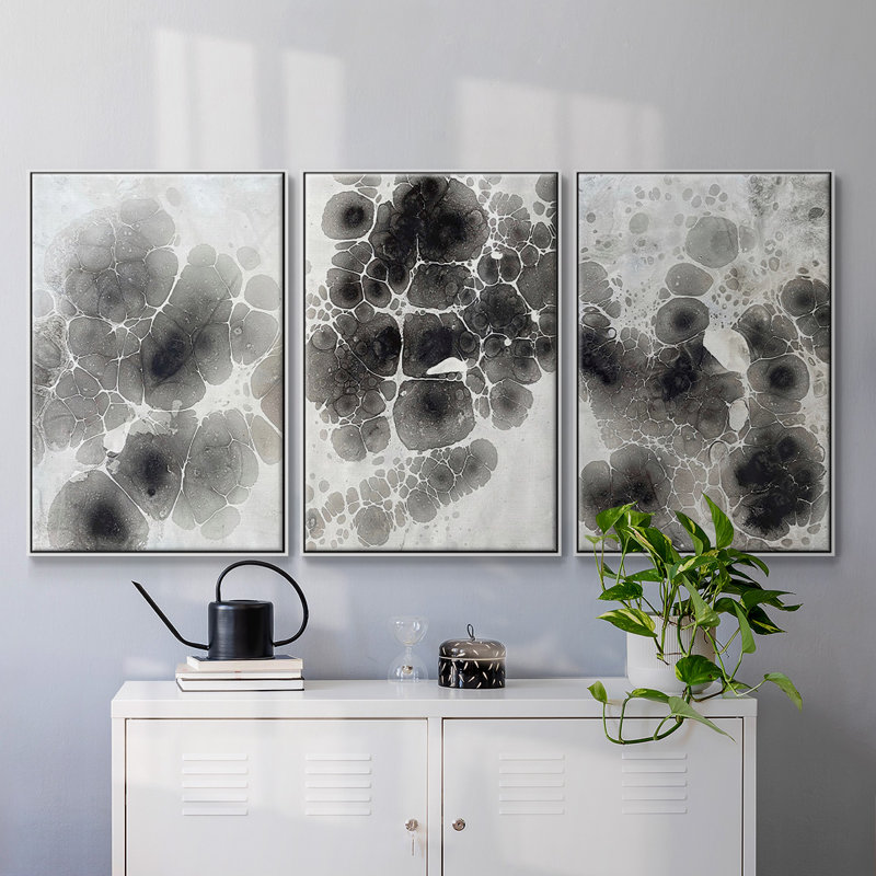 " Marbling X " 3 - Pieces, H 36 po x l 72 po x P 2 po, Blanc