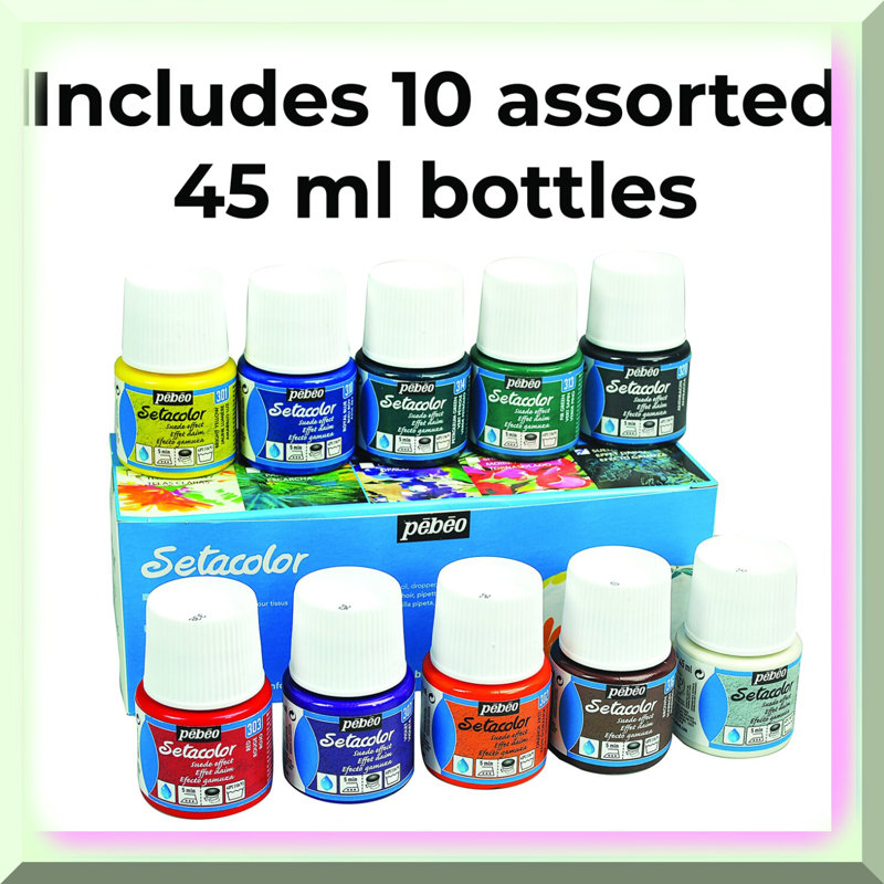 Fabric Paint Set 10-Piece Opaque 45ml Bottles
