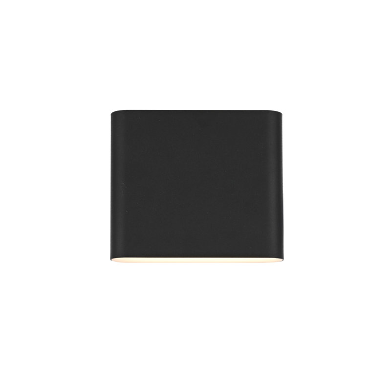 Outdoor Wall Sconce in Black, 5" H x 9" W x 9" D