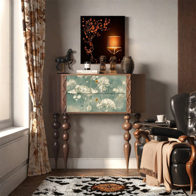 Armoire décorative classique à deux tiroirs en bois de pin
