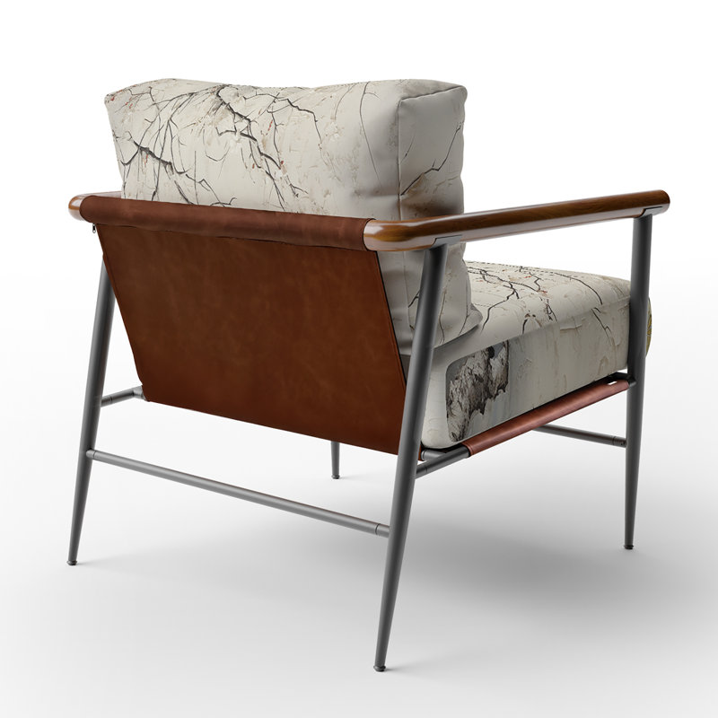 Chaise avec accoudoirs rembourrée Tree, Noir