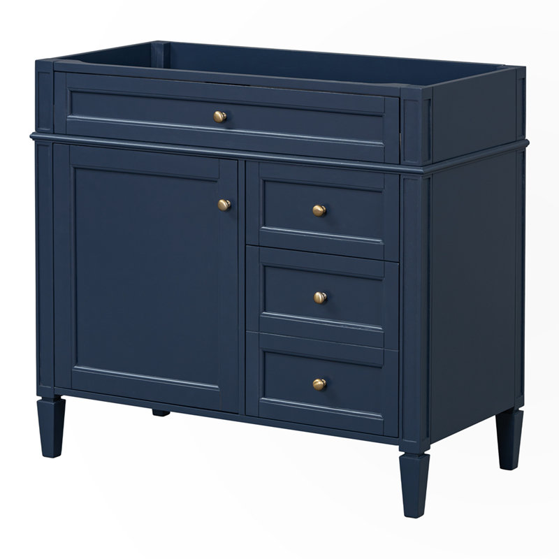 Storage Cabinet with 2 Drawers and a Tip-out Drawer, Blue