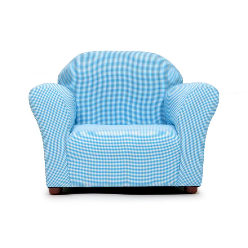 Fauteuil club pour enfants en guingan Weybridge, Bleu