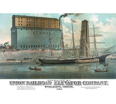 " Operated By Union Railroad Elevator Company " by Calvert Lith. Co