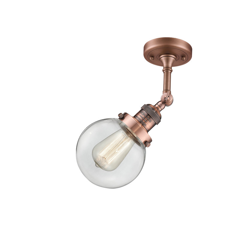 Clementina Dimmable Bath Sconce, Antique Copper, 60 Watt Vintage Incandescent Bulb, Clear