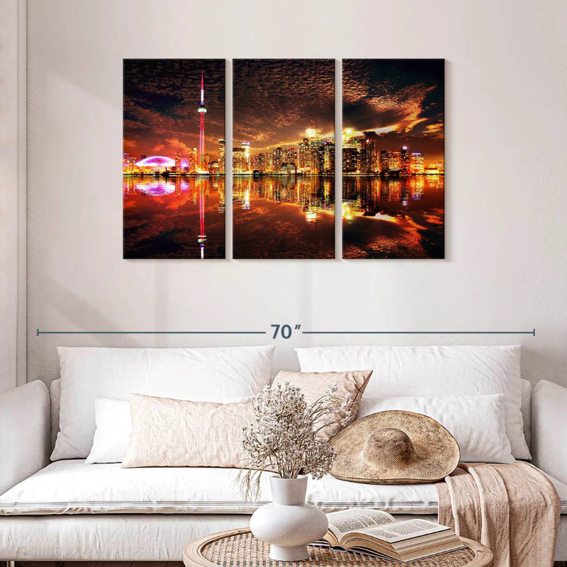 Rorry Glowing Toronto Skyline, 28" H x 45" W