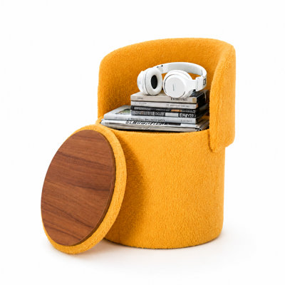 Tabouret de coiffeuse rembourré avec rangement