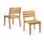 Ensemble de 2 chaises de salle à manger d'extérieur, chaise d'appoint en bois pour patio