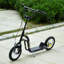 Trottinette pour enfants en acier noir profond avec roues de 12 pouces et freins doubles pour enfants de 5 ans et plus