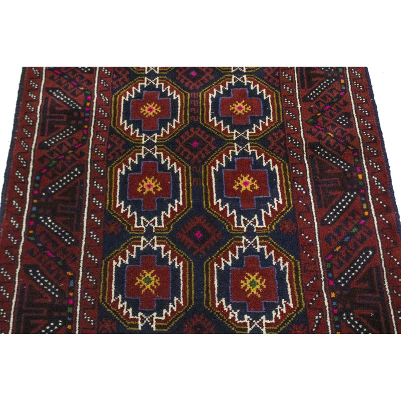 Tapis oriental noir / jaune en laine noué à la main Hammondville