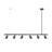 55" 6-Light Matte Black Adjustable Height Track Lighting with Pivoting Track Heads