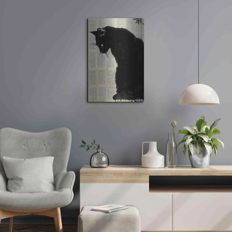"Chat noir" par Loui Jover, H 24 po x l 16 po