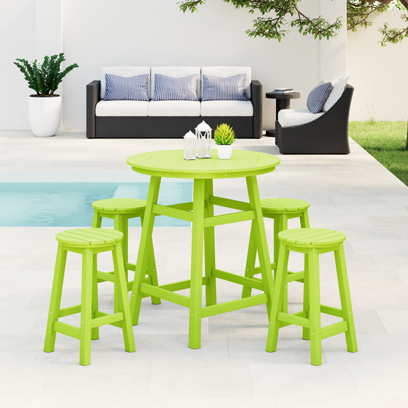 Laguna 5-Piece Round Counter Set, Lemon
