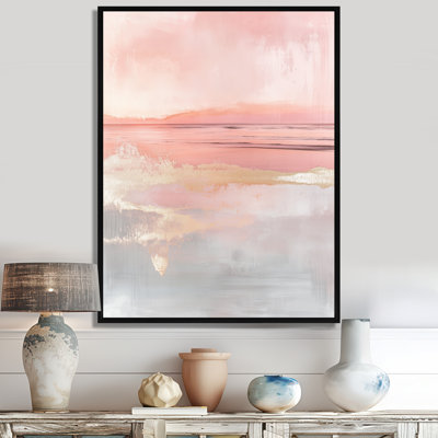 Art mural sur toile Blush Tide Sunset Charm III - horizon rose