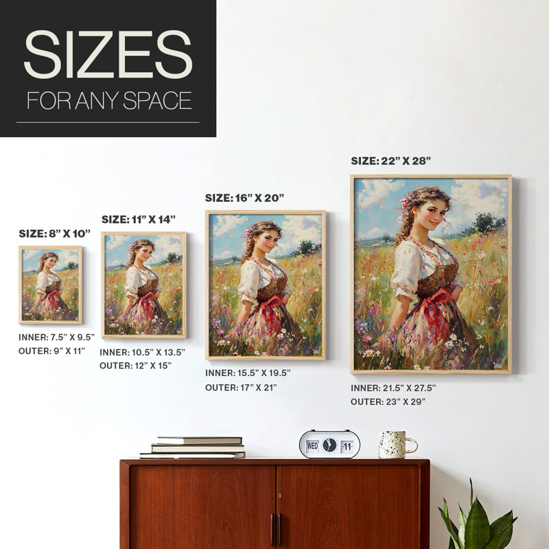 Reproduction encadrée WOMEN Series CCXCV - bois massif, Naturel, H 15 po x l 12 po