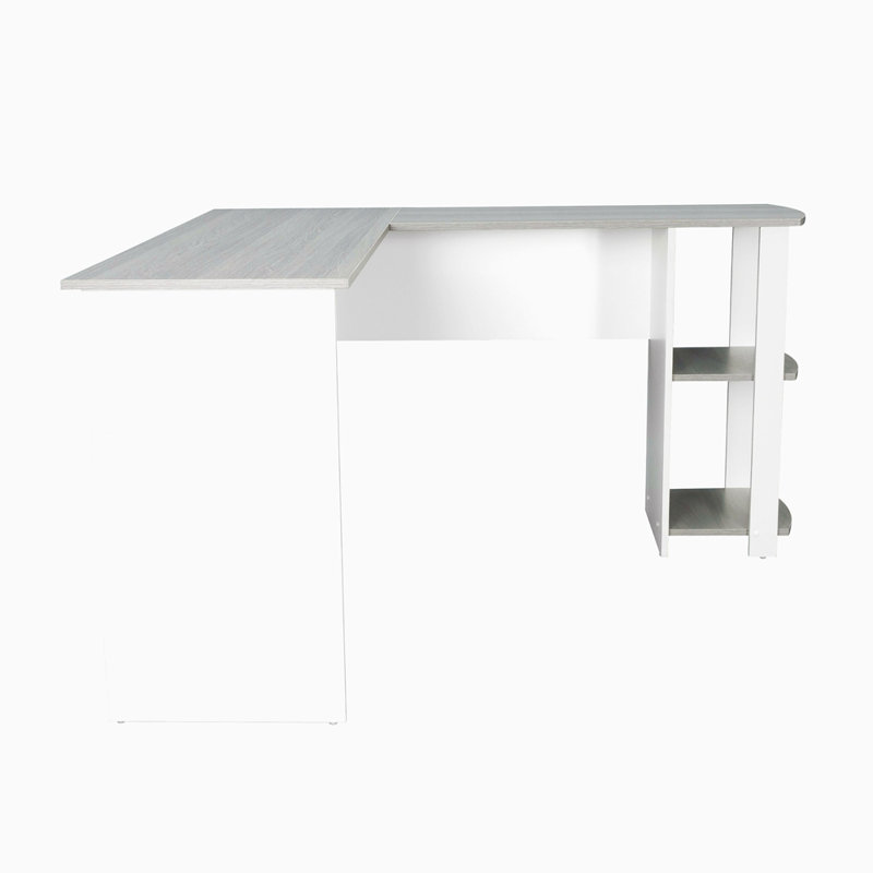 Bureau moderne en L avec tablettes latérales Techni Mobile