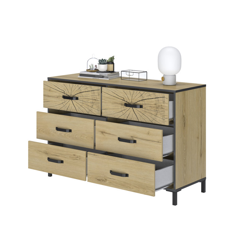 Paloalto 125 cm W Chest of 6 Drawers