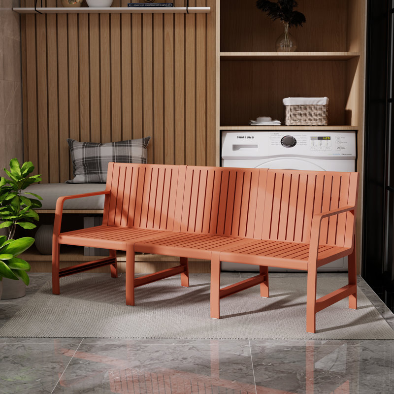 71.26" wide indoor/outdoor 3-seater patio sofa, Orange