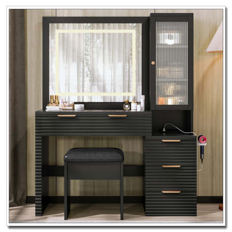 43.5" Vanity Desk with Mirror and Lights