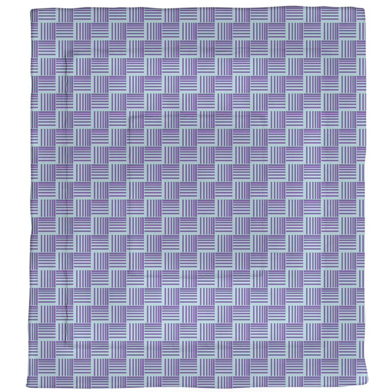 Édredon réversible en microfibre Dana Strider, Édredon très grand, Bleu sarcelle / mauve rayé