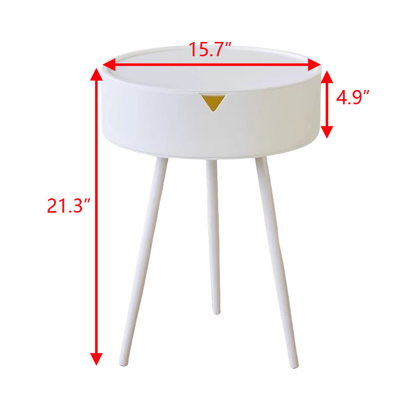 Side Table End Table Living Room Table For Sofa Couch And Bed Small Bedside Tables, White