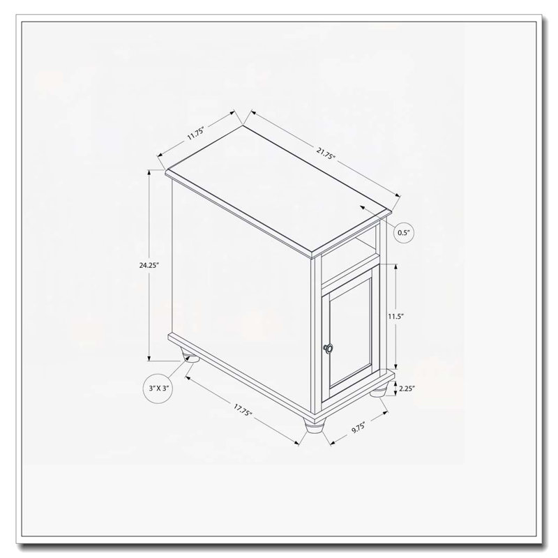 Storage Accent Table, End, Side Table, Nightstand