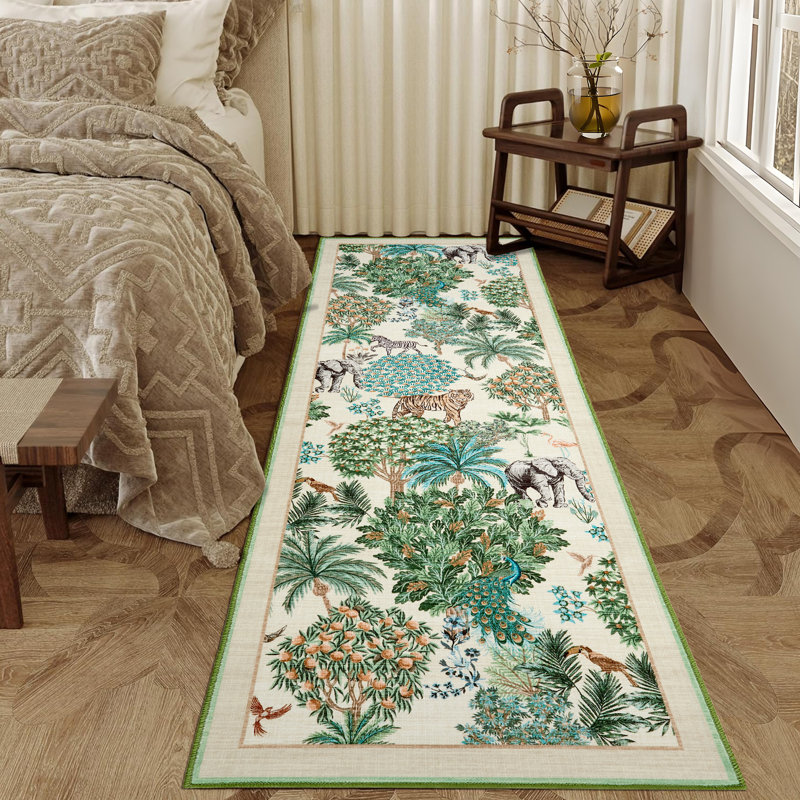 Machine Washable Rug Non-Slip Area Rug Durable Floor Carpet Easy-Cleaning Rug for Living Room Playroom Bedroom