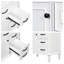 30" Freestanding Bathroom Vanity With Ceramic Sink, Solid Wood Frame Cabinet With 1 Flip Drawer, 2 Drawers And Door Storage Rack-1850568598