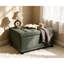 Repose-pieds carré avec rangement caché, garnitures cloutées, convient à plusieurs espaces, surface et décor en tissu à usage moyen, rangement, bureau à domicile, sièges moelleux