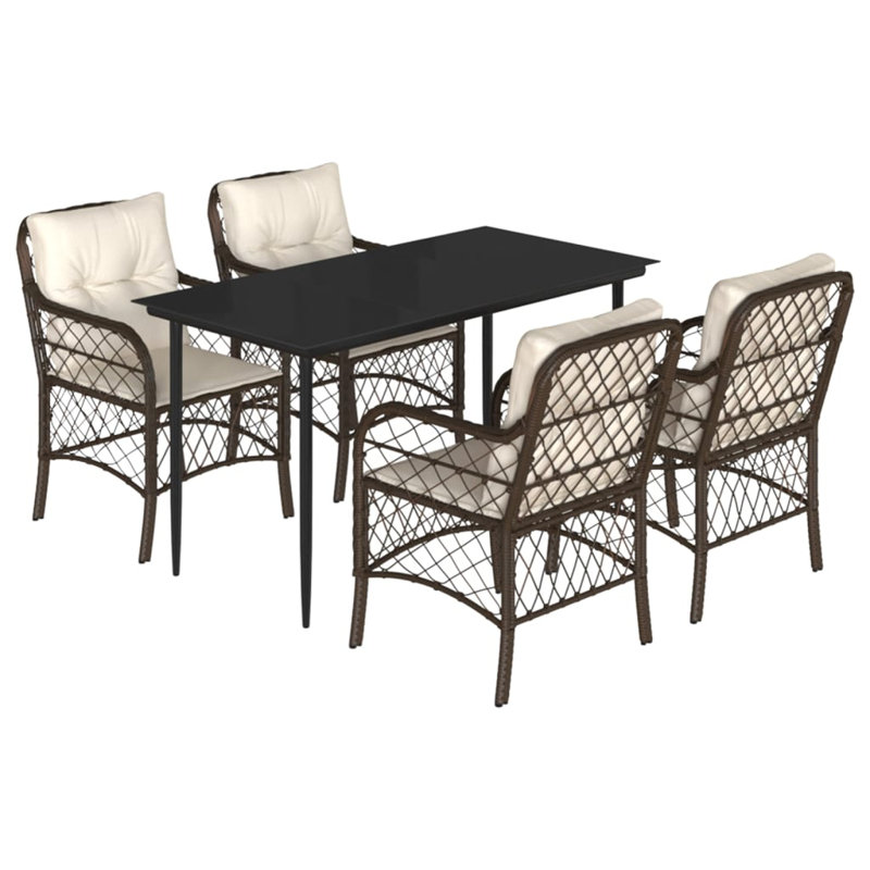 Ensemble bistro avec coussins 3 pièces Latitude Run®, Beige, Brun, H 29,1 po x l 27,6 po x P 55,1 po