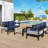 Multi-Person Outdoor Iron Sofa Set With A Table-585485879