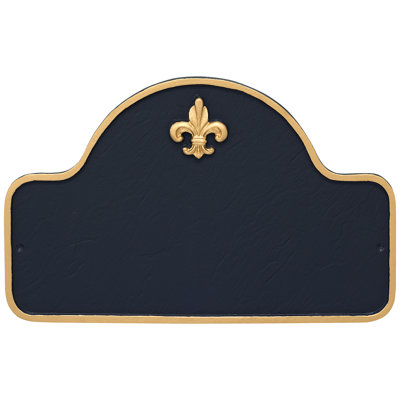 Plaque d'adresse à deux lignes Fleur de Lis Lexington